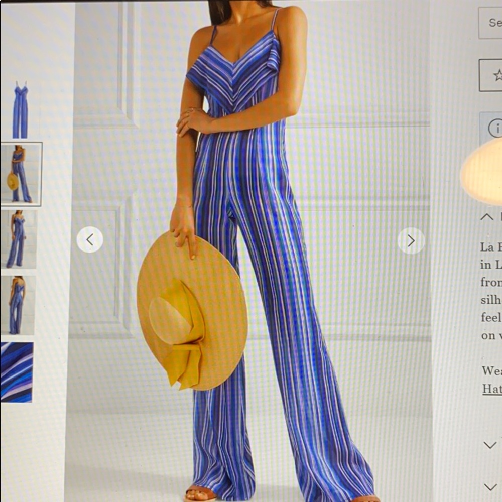 La Perla Striped Stretch Silk Jumpsuit